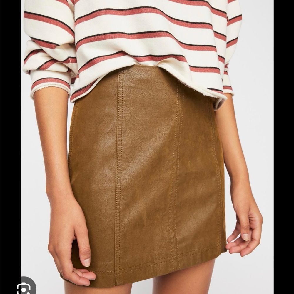 Free people vegan leather mini in brown